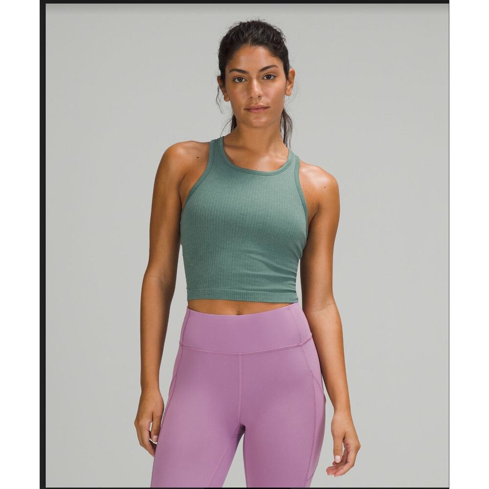 Lululemon Ebb to Street Cropped Racerback Tank Tidewater Teal 8